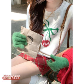 <曾小咸推荐>现货秒杀！微信超特价！杏色圆领樱桃毛衣 日常169.99 立减80 秒杀89.99！