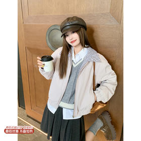 <曾小咸推荐> 现货秒杀！微信超特价！灰紫色夹棉翻领两面穿外套 日常359.99 立减190 秒杀169.99！