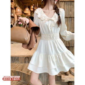 <曾小咸推荐>现货秒杀！微信超特价！花边领连衣裙 日常269.99 立减140 秒杀129.99！