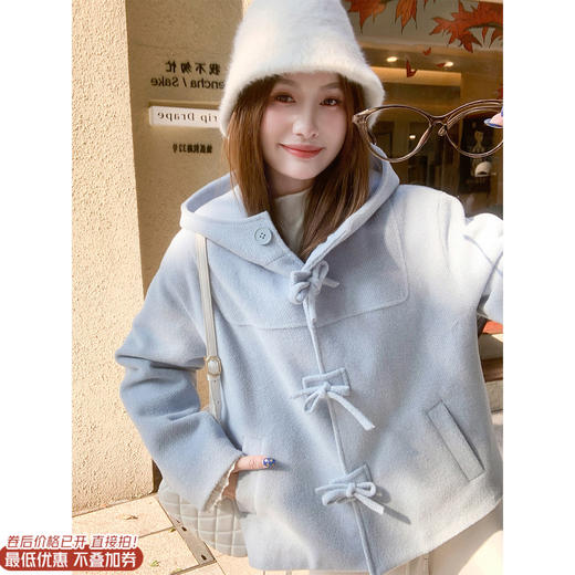 <曾小咸推荐>现货秒杀 ！微信超特价！韩系连帽呢子外套 日常369.99 立减210 秒杀159.99！！ 商品图0