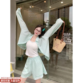 <曾小咸推荐>现货秒杀！最后一波 ！！蕾丝拼接条纹防晒衬衫 日常179.99 立减90 秒杀89.99！花朵镂空拼接短裤 日常139.99 立减80 秒杀59.99！