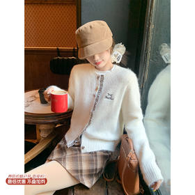 <曾小咸推荐> 现货秒杀！微信超特价！ 微信超特价！撞色花边毛衣开衫 日常209.99 立减120 秒杀89.99 ！咖格子半裙 日常129.99 秒杀69.99！