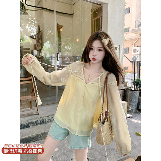 【149元任选2件】现货！防晒衬衫薄款宽松别致上衣 商品图0