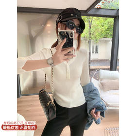 <曾小咸推荐>现货秒杀！微信超特价！韩系百搭蕾丝边领口长袖针织衫 日常149.99 立减90 秒杀59.99！