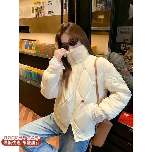 <曾小咸推荐>现货秒杀 ！微信超特价！韩系立领菱格棉衣外套 日常279.99 立减150 秒杀129.99！！ 商品图0