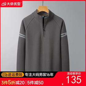 【DSK】大依优型大码男装春季半拉链立领卫衣休闲百搭商务棉质长袖T恤