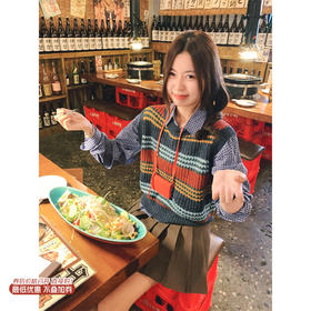 <曾小咸推荐>现货秒杀 ！微信超特价！复古条纹针织马甲 日常159.99 立减80 秒杀79.99！！