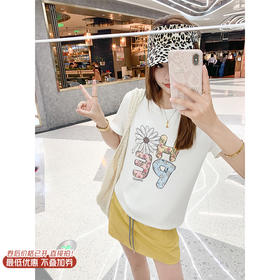 <曾小咸推荐>现货秒杀！最后一波 ！彩色字母印花白色宽松短袖 日常119.99 立减70 秒杀49.99！