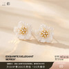 三彩2026新款立体肌理花瓣花朵耳钉S925银针法式复古轻奢珍珠 商品缩略图0