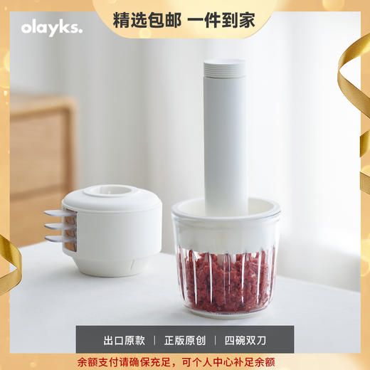 olayks欧莱克绞肉机家用佐料机多功能电动小型搅拌肉馅料理机辅食 心选到家 商品图0