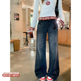 【189元任选2件】现货！黑灰色牛仔微喇裤