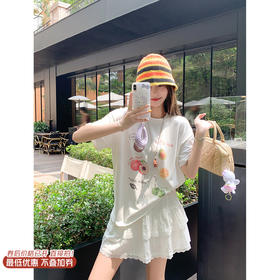 <曾小咸推荐>现货秒杀！最后一波 ！抢到赚到！韩系白色水果印花宽松短袖 日常119.99 立减60 秒杀59.99！