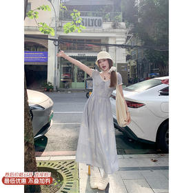 <曾小咸推荐>现货秒杀！微信超特价！法式泡泡袖条纹刺绣连衣裙 日常229.99 立减120 秒杀109.99！