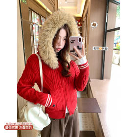 <曾小咸推荐>现货秒杀 ！微信超特价！韩系毛领连帽毛衣 日常279.99 立减120 秒杀159.99！！