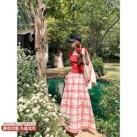 <曾小咸推荐>4.1现货秒杀！微信超特价！红格子半身裙 日常169.99 立减100 秒杀69.99！红色短袖秒杀49.99！白色短袖秒杀59.99！白色蕾丝短袖秒杀59.99！