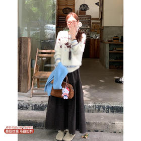 <曾小咸推荐> 现货秒杀！微信超特价！咖色格子半身裙 日常189.99 立减90 秒杀99.99！