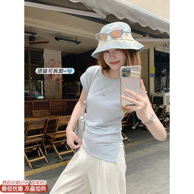 <曾小咸推荐>现货秒杀！卖完不补 ！微信打折价！韩系不规则修身短袖 日常89.99 立减40 秒杀49.99！