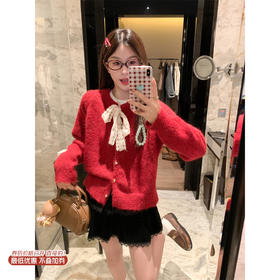 <曾小咸推荐> 现货秒杀！微信超特价！黑色丝绒半身裙蕾丝边蛋糕裙 日常149.99 立减80 秒杀69.99！红色毛衣开衫秒杀89.99！