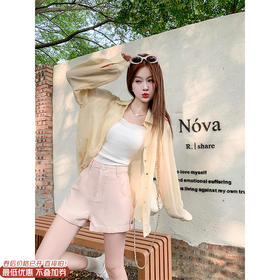 【129元任选2件】现货！简约高腰宽松显瘦牛仔短裤