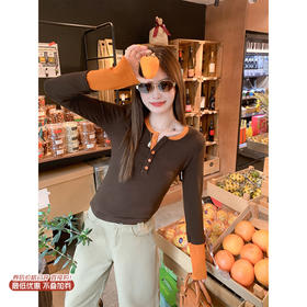 <曾小咸推荐>现货秒杀 ！微信超特价！假两件拼色长袖t恤 日常149.99 立减80 秒杀69.99！！