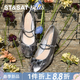 星期六26春新款蝴蝶结千金粗跟玛丽珍SSE1111056