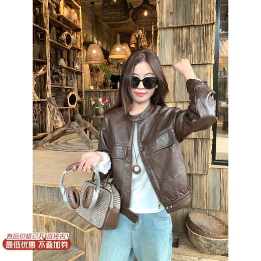 <曾小咸推荐>现货秒杀 ！微信超特价！美式机车风pu皮衣夹克 日常299.99 立减160 秒杀139.99！！ 商品图0