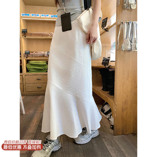 【129元任选2件】现货！韩系白色鱼尾裙半身裙 商品图0