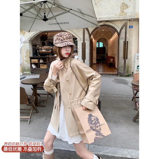 <曾小咸推荐>现货秒杀！微信超特价！收腰短款风衣外套 日常329.99 立减170 秒杀159.99！长款秒杀169.99！白色连衣裙秒杀99.99！ 商品图0