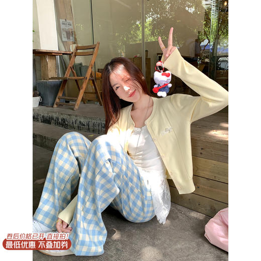 【169元任选2件】最后一波现货！韩系温柔风黄色长袖针织开衫 商品图0