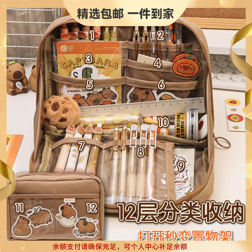 【一袋搞定所有文具！高颜值ins简约文具盒】耐磨耐脏，内置多层收纳，可容纳100+中性笔，中/小学生高级感铅笔盒，开学季好物特选L六一儿童节礼物 商品图0