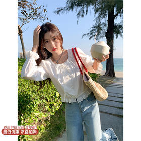 <曾小咸推荐>4.8现货秒杀！微信超特价！珍珠扣蕾丝花边衬衫 日常149.99 立减60 秒杀89.99！