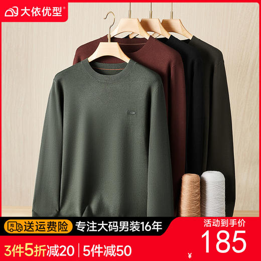 【DDS】大依优型大码男装圆领针织衫毛衫加肥加大休闲百搭男士上衣300斤 商品图0