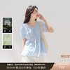 三彩2026夏季新款木耳边圆领泡泡袖小衫宽松娃娃衫清新上衣M 商品缩略图0