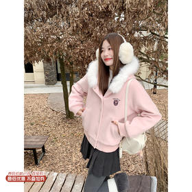 <曾小咸推荐>现货秒杀 ！微信超特价！韩系毛绒连帽毛呢外套 日常369.99 立减180 秒杀189.99！！