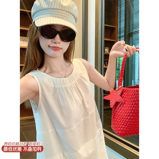 【129元任选2件】最后一波现货！复古蕾丝镂空背心无袖 商品图0