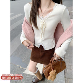 <曾小咸推荐>现货秒杀 ！微信超特价！韩系v领蕾丝边长袖 日常119.99 立减50 秒杀69.99！！