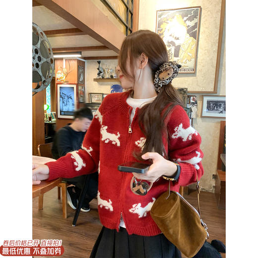 <曾小咸推荐>现货秒杀 ！微信超特价！韩系拉链提花毛衣开衫 日常229.99 立减130 秒杀99.99！！ 商品图0