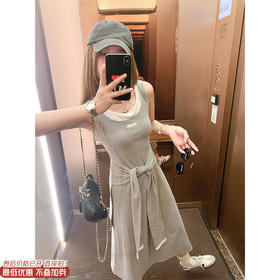 【189元任选2件】最后一波现货！假两件绑带背心连衣裙