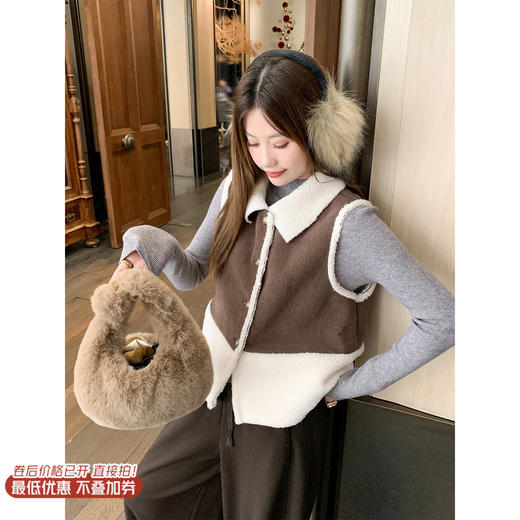 <曾小咸推荐>现货秒杀 ！微信超特价！复古拼接翻领马甲 日常189.99 立减100 秒杀89.99！！ 商品图0