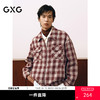 GXG男装 新年系列红色小香风棋盘格四合扣绣花夹克外套25年春热卖 商品缩略图0