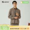 波顿男士春秋冬 衬衫 磨毛格纹 柔挺修身休闲长袖常规款MS708323 商品缩略图0
