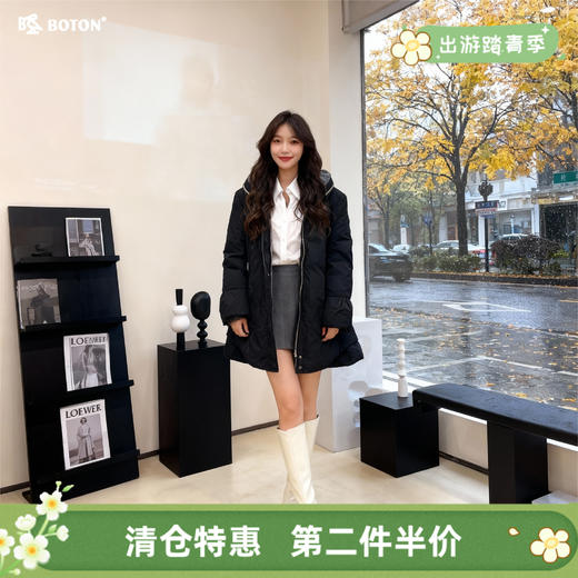 【第2件半价！尾货清仓不退换】波顿女士中长羽绒LJ637(不含腰带) 商品图0