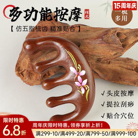 檀木印花按摩梳