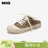 MIO米奥做旧帆布鞋拖鞋春季新款脏脏凉鞋休闲圆头一脚蹬女鞋M252251305 商品缩略图0