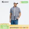 波顿夏季男士天蓝白格子短袖衬衫｜清爽百搭，一件点亮夏日衣橱MS112225 商品缩略图0