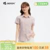 波顿夏季女士温柔格纹｜夏日薄款短袖衬衫女 亲肤透气翻领上衣LS066225 商品缩略图0