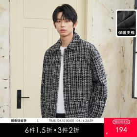 gxg.jeans男装   冬季热卖翻领棉夹克 小香风时尚休闲夹克外套J24D12102064