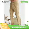 [棉弹舒适]波顿男士春夏季卡其色宽松直筒薄款纯色休闲长裤ME806122 商品缩略图0