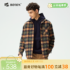 波顿男士秋冬季可拆帽磨毛格子衬衫型外套宽松百搭时尚长袖加绒外套MSJ120325 商品缩略图0