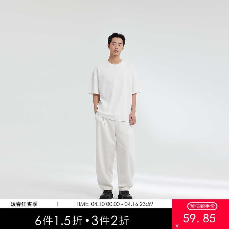 MODE COMMUTER | MC不潮品全棉平纹针织休闲植绒圆领短袖T恤